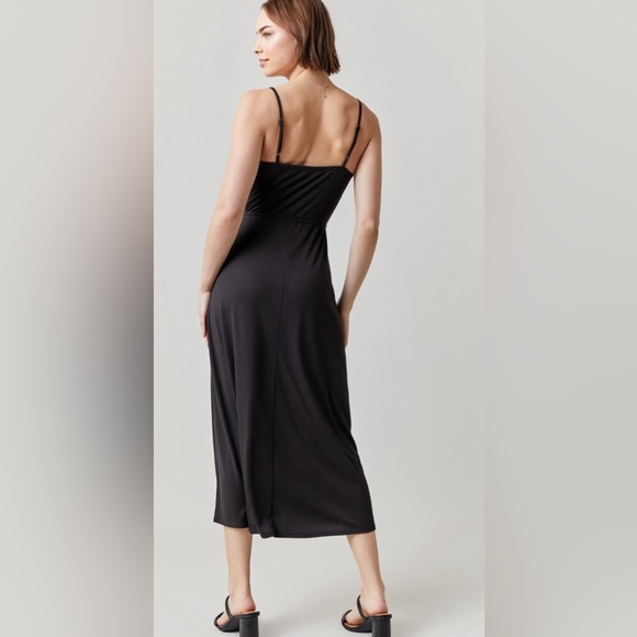 NWT🌷Francesca’s Ivie Cupro Black Midi Dress - Picture 4 of 5